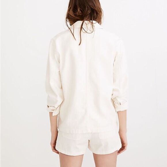 NWOT Madewell Drakefield Shirt-Jacket Shacket in Ecru Womens Sz XXS - Picture 2 of 8